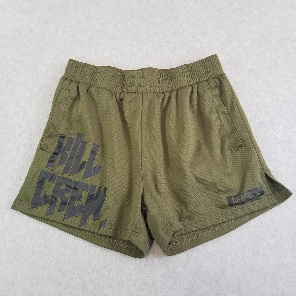 Kill Crew Shorts Mens Large Green Mesh Gym Workout Athletic MMXX Muay Thai